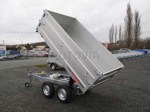 Sklápěcí přívěs DLT 2,7T 2,57x1,48/0,70 el, nástavba, ZN podlaha