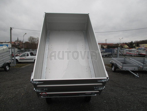 Sklápěcí přívěs DLT 2,7T 2,57x1,48/0,70 el, nástavba, ZN podlaha