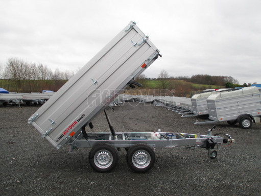 Sklápěcí přívěs DLT 2,7T 2,57x1,48/0,70 el, nástavba, ZN podlaha