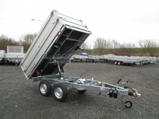 Sklápěcí přívěs DLT 2,7T 2,57x1,48/0,70 el, nástavba, ZN podlaha