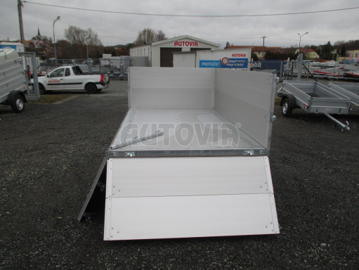 Sklápěcí přívěs DLT 2,7T 2,57x1,48/0,70 el, nástavba, ZN podlaha