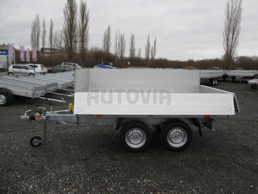 Sklápěcí přívěs DLT 2,7T 2,57x1,48/0,70 el, nástavba, ZN podlaha