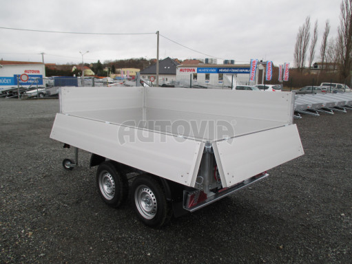 Sklápěcí přívěs DLT 2,7T 2,57x1,48/0,70 el, nástavba, ZN podlaha