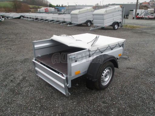 Přívěsný vozík za osobní auto PV BSC 750kg N1  1,59x1,09/0,34 plachta č.2