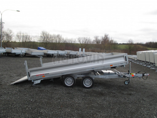 MULTIFUNKČNÍ přepravník mechanizace a třístranný sklápěč JK 3,5T 4,00x2,10/0,35 v elektrice č.47