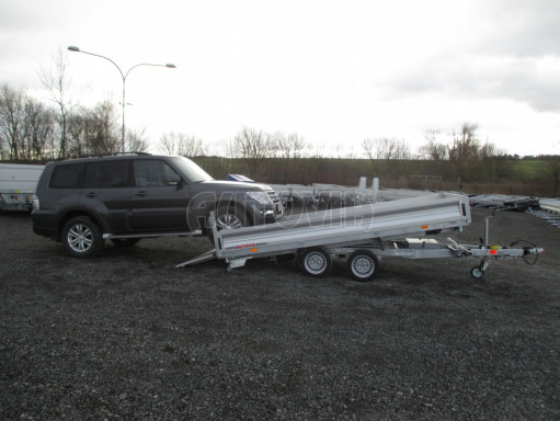 MULTIFUNKČNÍ přepravník mechanizace a třístranný sklápěč JK 3,5T 4,00x2,10/0,35 v elektrice č.70