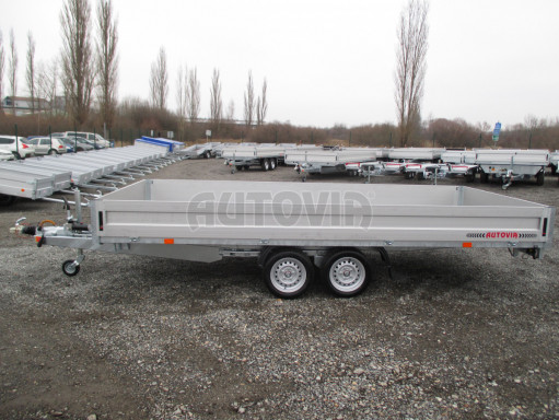 Přívěs pro přepravu aut AD 3,5T 4,50x2,09/0,35 valník UNC