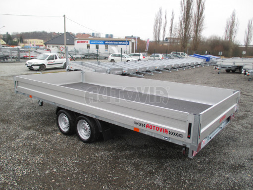 Přívěs pro přepravu aut AD 3,5T 4,50x2,09/0,35 valník UNC