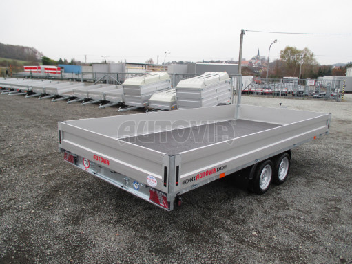 Přívěs pro přepravu aut AD 3,5T 4,50x2,09/0,35 valník UNC