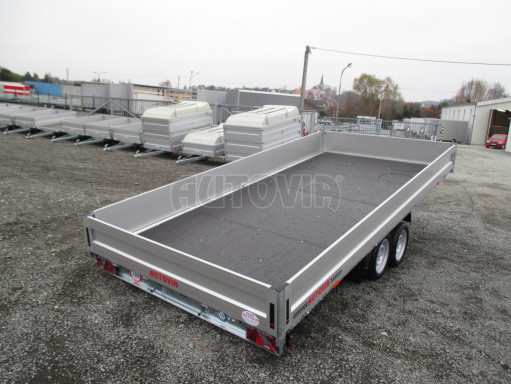 Přívěs pro přepravu aut AD 3,5T 4,50x2,09/0,35 valník UNC