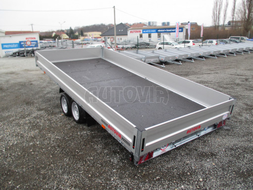 Přívěs pro přepravu aut AD 3,5T 4,50x2,09/0,35 valník UNC