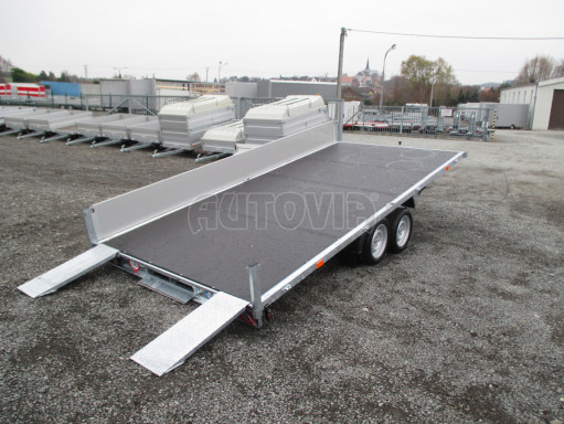 Přívěs pro přepravu aut AD 3,5T 4,50x2,09/0,35 valník UNC
