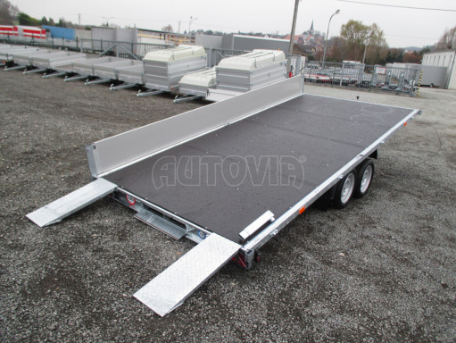 Přívěs pro přepravu aut AD 3,5T 4,50x2,09/0,35 valník UNC
