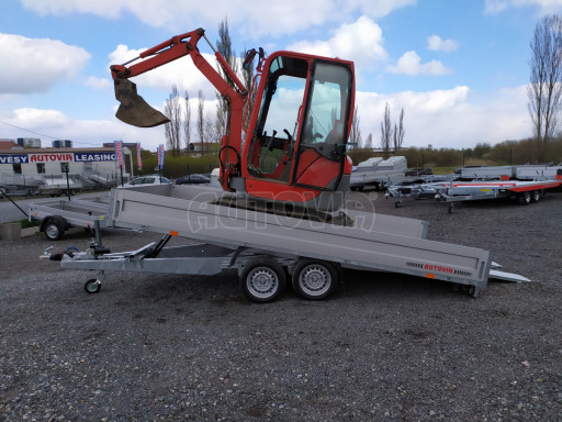 Přívěs pro přepravu aut AD 3,5T 4,50x2,09/0,35 valník UNC