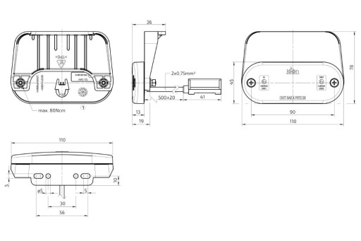 Svítilna boční obrysová LED Jokon SMLR 2002c, 12-24V, s odrazkou, na držáku, QS150 č.3