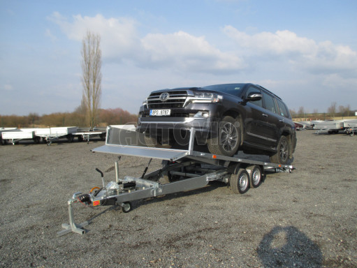 Přívěs pro přepravu aut AD 3,5T 4,50x2,09/0,35 valník UNC