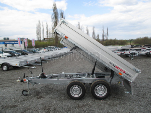 Bazarový sklápěcí přívěs DLT 2,7T 2,57x1,48/0,35 ruč pozink