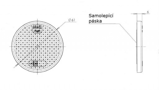 Odrazka oranžová pr. 61 mm samolepicí č.3