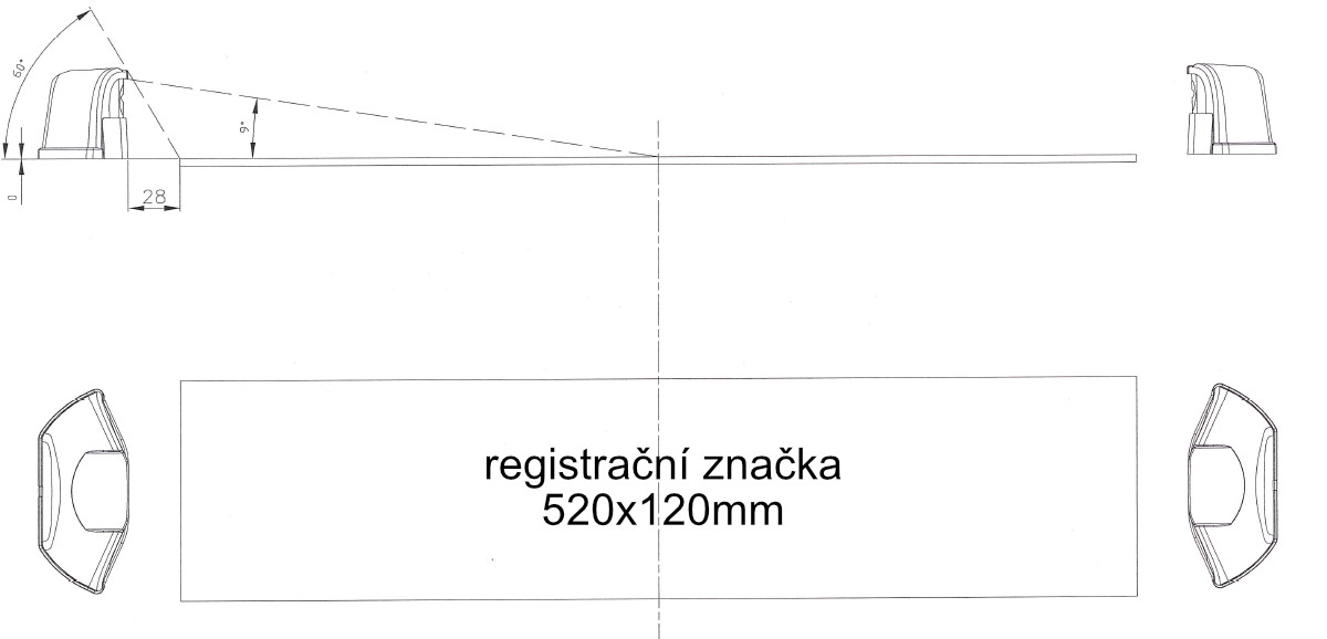 Osvětlení SPZ (registrační značky) LED Fristom FT-262, neon efekt č.4