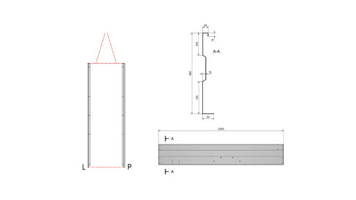 BOČNICE HANDY 8 ALZN pravá ( délka 2253mm ) č.1