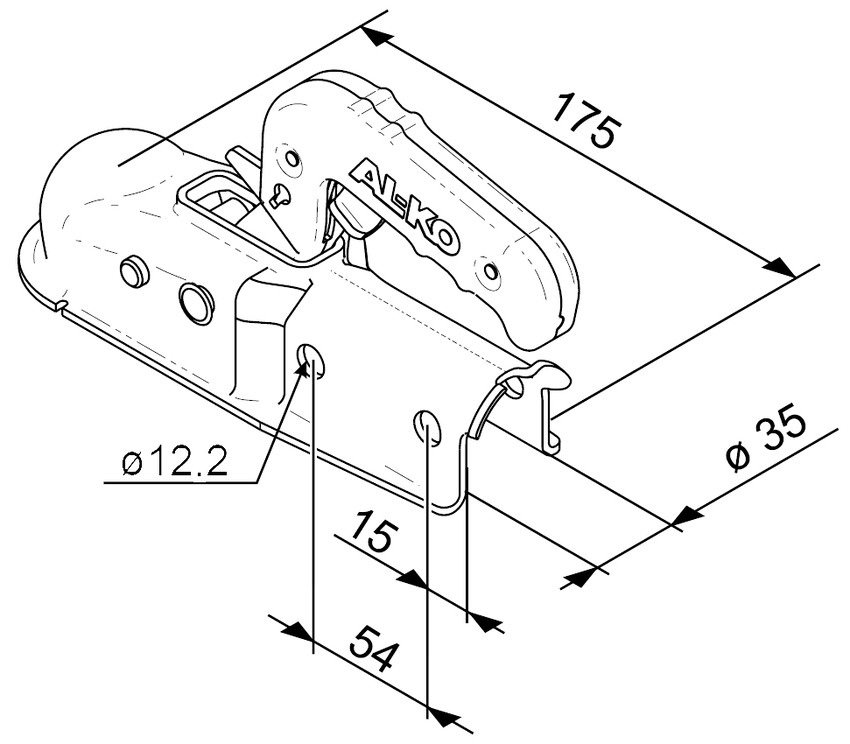 Tažná spojka AL-KO AK 7-A, 750 kg, 35 mm, V12 č.2