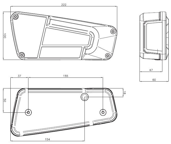 Sada svítilen AJ.BA RL20, levá + pravá pro nosiče kol č.4