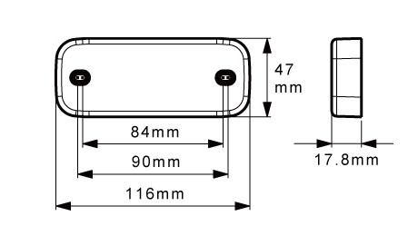Svítilna přední obrysová LED Lucidity BONE 26279, 12-24V, s odrazkou, QS150 č.4