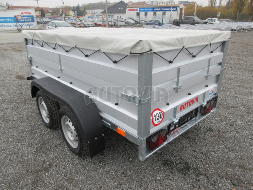 Nebrzděný přívěs AVM N2 2,52x1,30/0,70 nástavba + plachta č.5