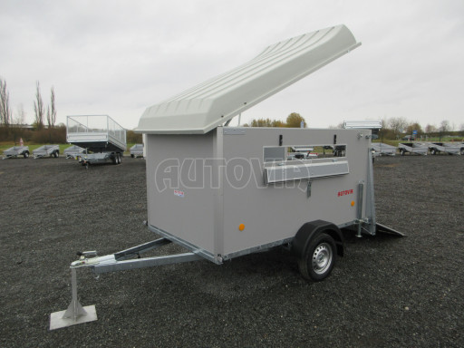 Přívěs na zvířata ZV 27 N1 O laminátové víko 2,50x1,48/1,40 okna