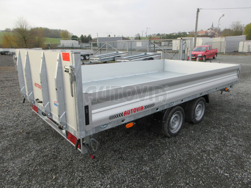 MULTIFUNKČNÍ přepravník a třístranný sklápěč JK 3,5T 4,00x2,10/0,35 v el. + Zn, stavitelná oj č.8