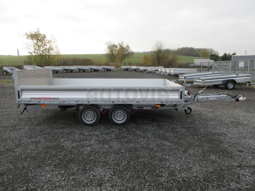 MULTIFUNKČNÍ přepravník a třístranný sklápěč JK 3,5T 4,00x2,10/0,35 v el. + Zn, stavitelná oj č.9