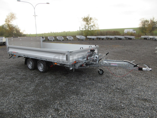 MULTIFUNKČNÍ přepravník a třístranný sklápěč JK 3,5T 4,00x2,10/0,35 v el. + Zn, stavitelná oj č.10