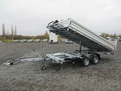 MULTIFUNKČNÍ přepravník a třístranný sklápěč JK 3,5T 4,00x2,10/0,35 v el. + Zn, stavitelná oj č.20