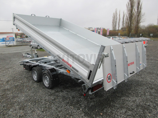 MULTIFUNKČNÍ přepravník a třístranný sklápěč JK 3,5T 4,00x2,10/0,35 v el. + Zn, stavitelná oj č.22