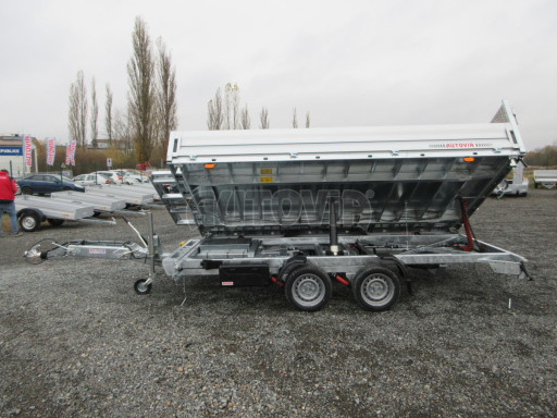 MULTIFUNKČNÍ přepravník a třístranný sklápěč JK 3,5T 4,00x2,10/0,35 v el. + Zn, stavitelná oj č.28