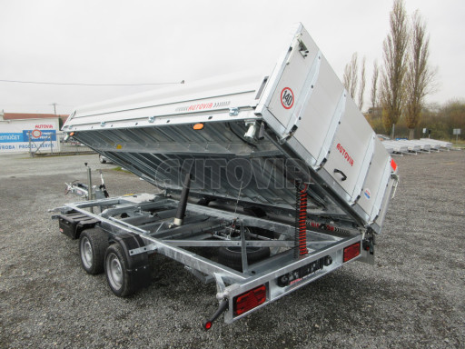 MULTIFUNKČNÍ přepravník a třístranný sklápěč JK 3,5T 4,00x2,10/0,35 v el. + Zn, stavitelná oj č.29