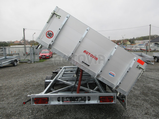 MULTIFUNKČNÍ přepravník a třístranný sklápěč JK 3,5T 4,00x2,10/0,35 v el. + Zn, stavitelná oj č.30