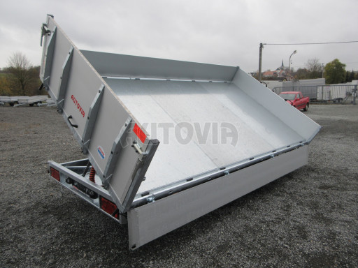 MULTIFUNKČNÍ přepravník a třístranný sklápěč JK 3,5T 4,00x2,10/0,35 v el. + Zn, stavitelná oj č.31