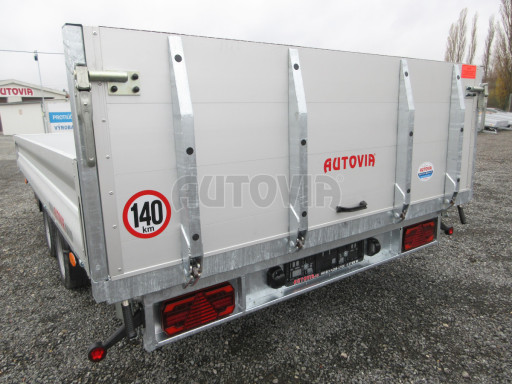 MULTIFUNKČNÍ přepravník a třístranný sklápěč JK 3,5T 4,00x2,10/0,35 v el. + Zn, stavitelná oj č.39