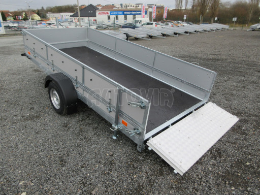 Brzděný sklopný valník s rampou ZV 31 1,3T B1 skl 3,60x1,60/0,50