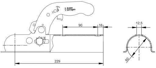 Tažná spojka KNOTT K14-B, 1400 kg, 60 mm, V12 č.2