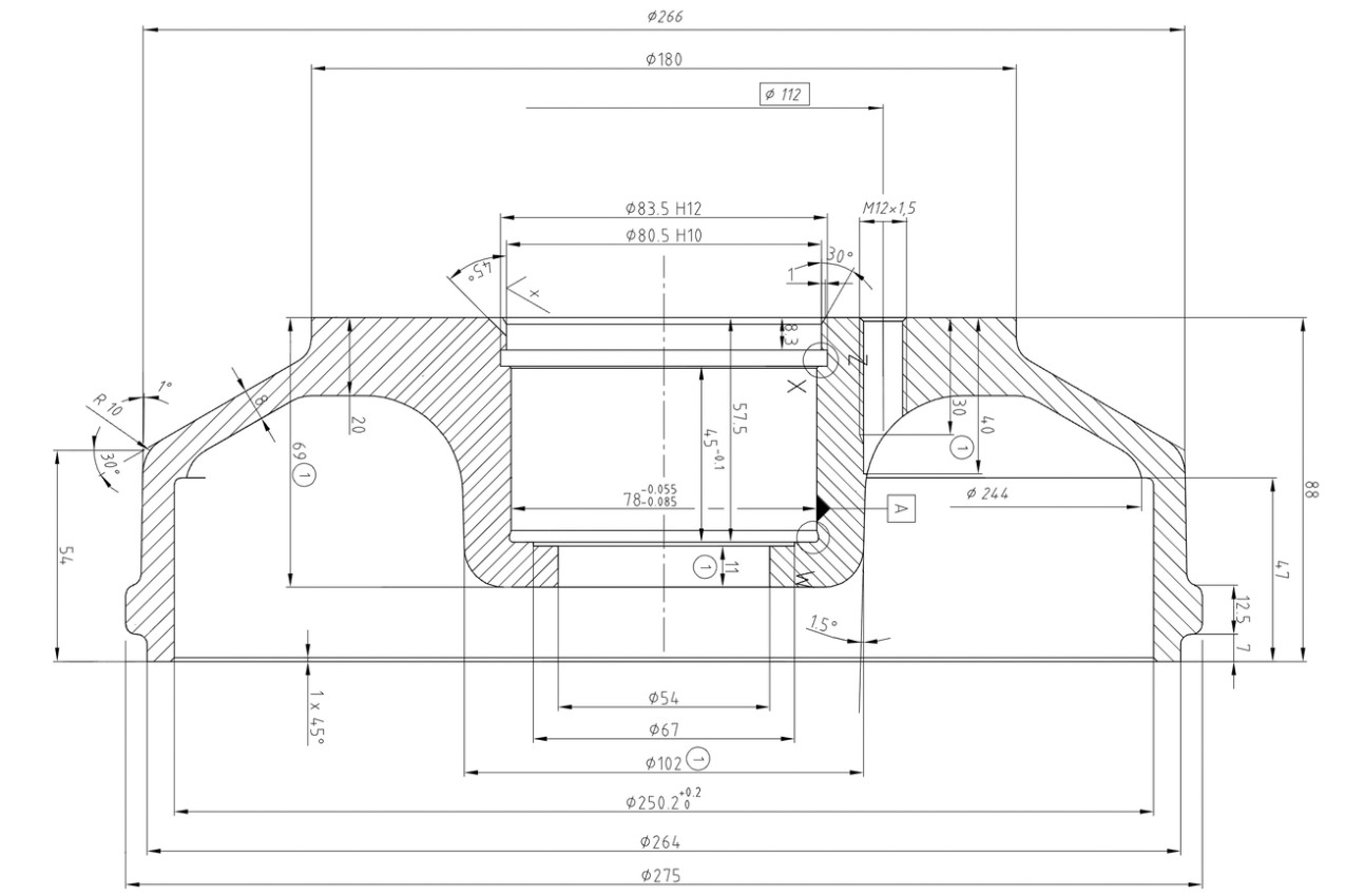 Buben brzdový BPW S2504-7 RASK 250x40, 112x5 včetně ložiska, originál BPW č.3