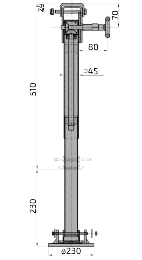 Opěrná noha stavitelná a sklopná 510/740 mm AL-KO 500 kg č.3