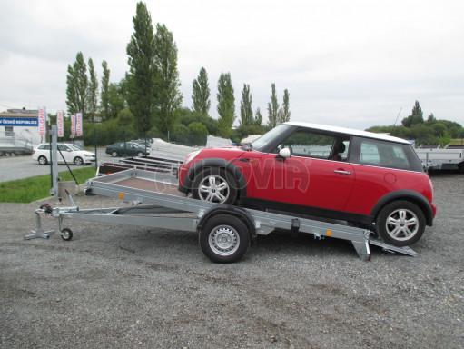 Sklopný přívěs pro přepravu mechanizace, automobilů PZ 1,3T SK 3,65x1,85 č.8