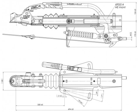 Nájezdová brzda AL-KO 251G PLUS 1550-3000 kg (univerz. montáž) s AK301 č.2