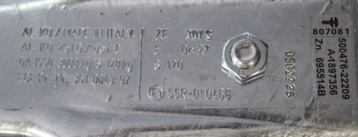 Nájezdová brzda AL-KO 251G PLUS 1550-3000 kg (univerz. montáž) s AK301 č.3