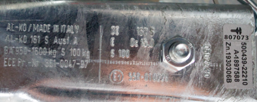 Nájezdová brzda AL-KO 161S PLUS 950-1600 kg (univerz. montáž) s AK161 č.2