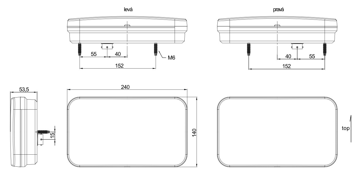 Svítilna Fristom FT-370 sdružená LED 12-36V, L-BL/BR/KO/ML/CO, baj6 č.6