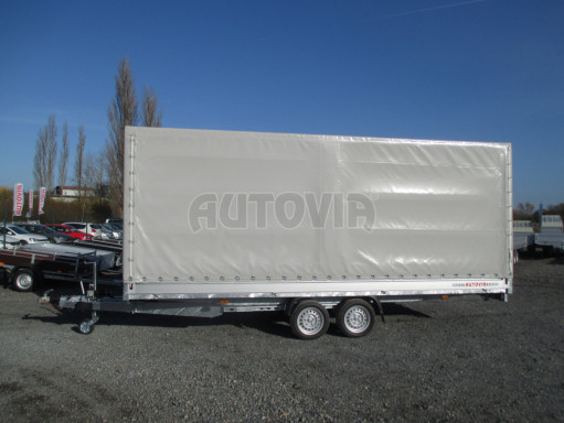 Hydraulicky sklopný přívěs AD 3,5T 5,15x2,09/2,00 plachta