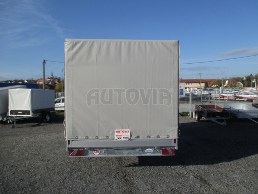 Hydraulicky sklopný přívěs AD 3,5T 5,15x2,09/2,00 plachta